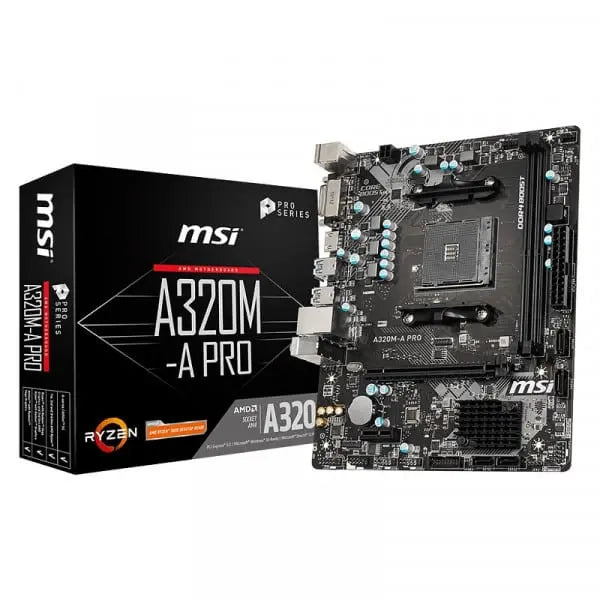 Carte mère Micro ATX Socket AM4 AMD A320 (MSIA320M) Connecto.ma